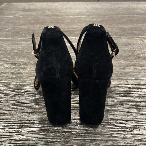 Sam Edelman Women's Yancy Ankle Strap Block Heel Suede Sandals Black Size 8 - Picture 7 of 8